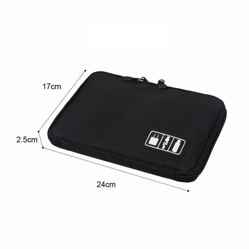 Waterproof Nylon Storage Bag Outdoor Travel Bag USB Data Cable Storage Case Camping Hiking Organizer Bag Electronic Accessories