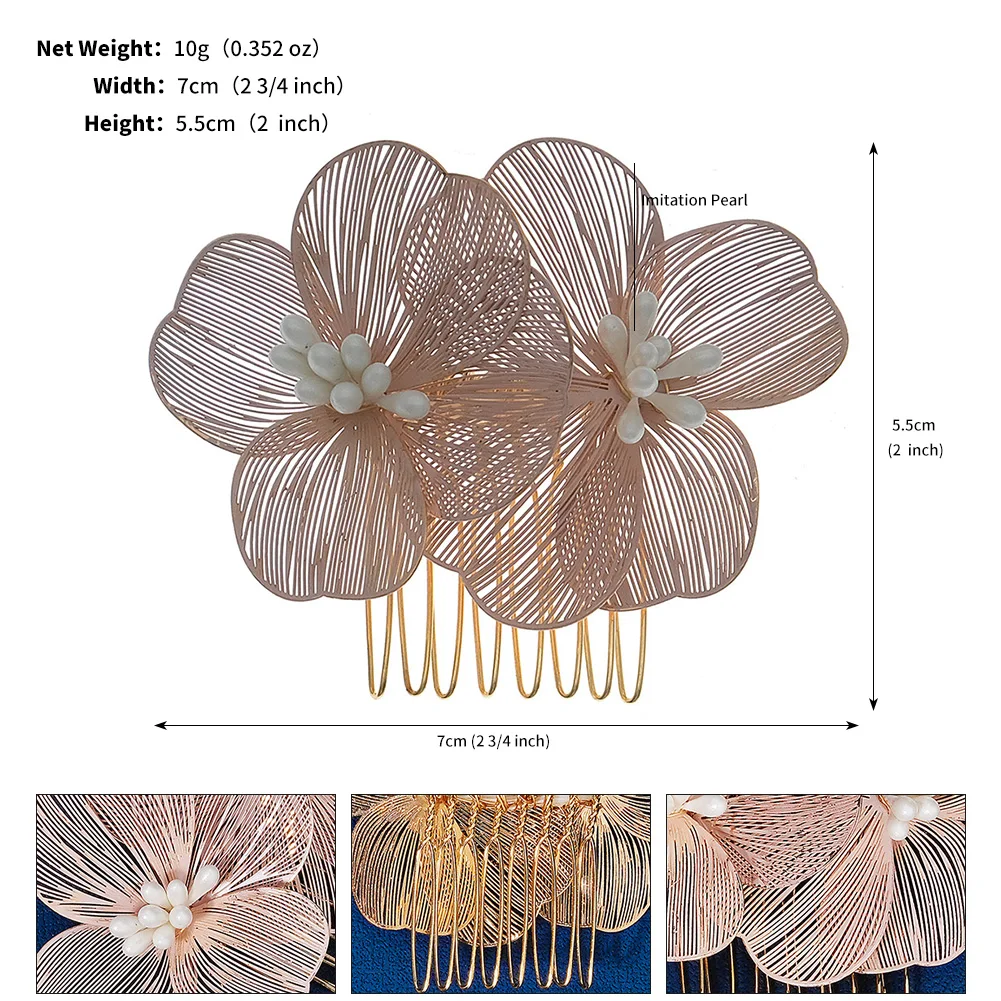 Modische 1/2 Stück/Set Perlen-Haarspangen für Frauen, silberne Braut-Haaraccessoires, Hochzeitsschmuck, Kopfschmuck für Frauen und Mädchen – Detail 4
