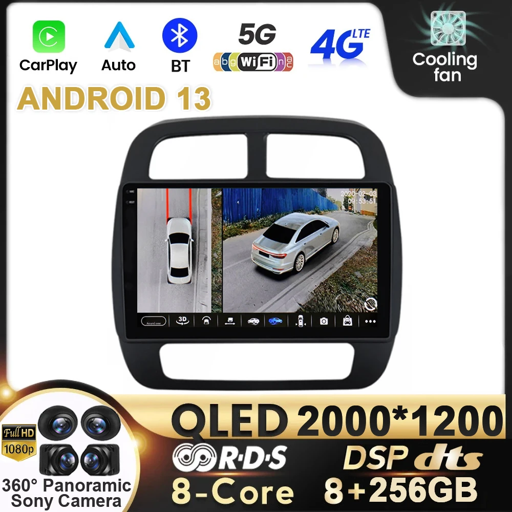 

Android 13 для Renault Kwid K-ZE 2015 - 2019 Автомобильная стерео мультимедийная навигация GPS видеоплеер Авторадио Carplay монитор радио