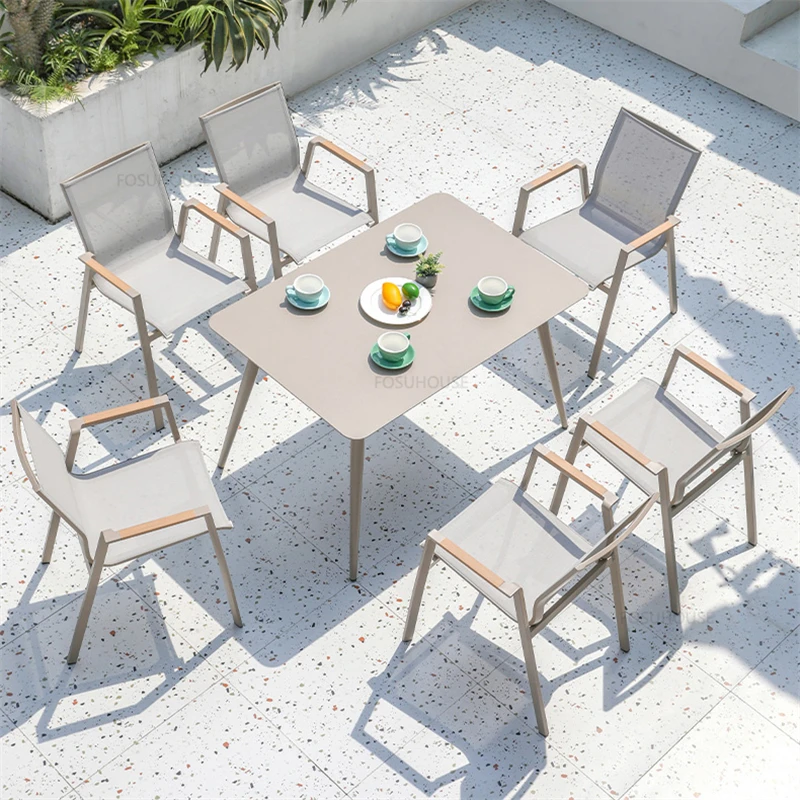 Villa patio Leisure Table Chair Home Outdoor Garden Furniture Sets Garden Outdoor Waterproof Sunscreen Aluminum Alloy Furniture