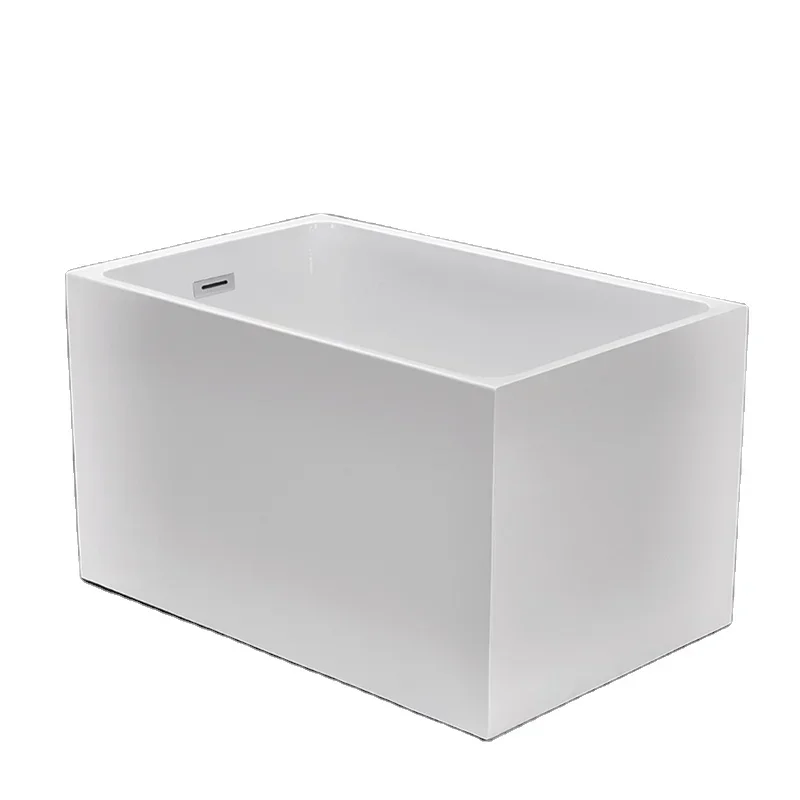 White Acrylic Freestanding Baby Bathtubs, Solid Square Surface, Cheap, Hot Sell 5