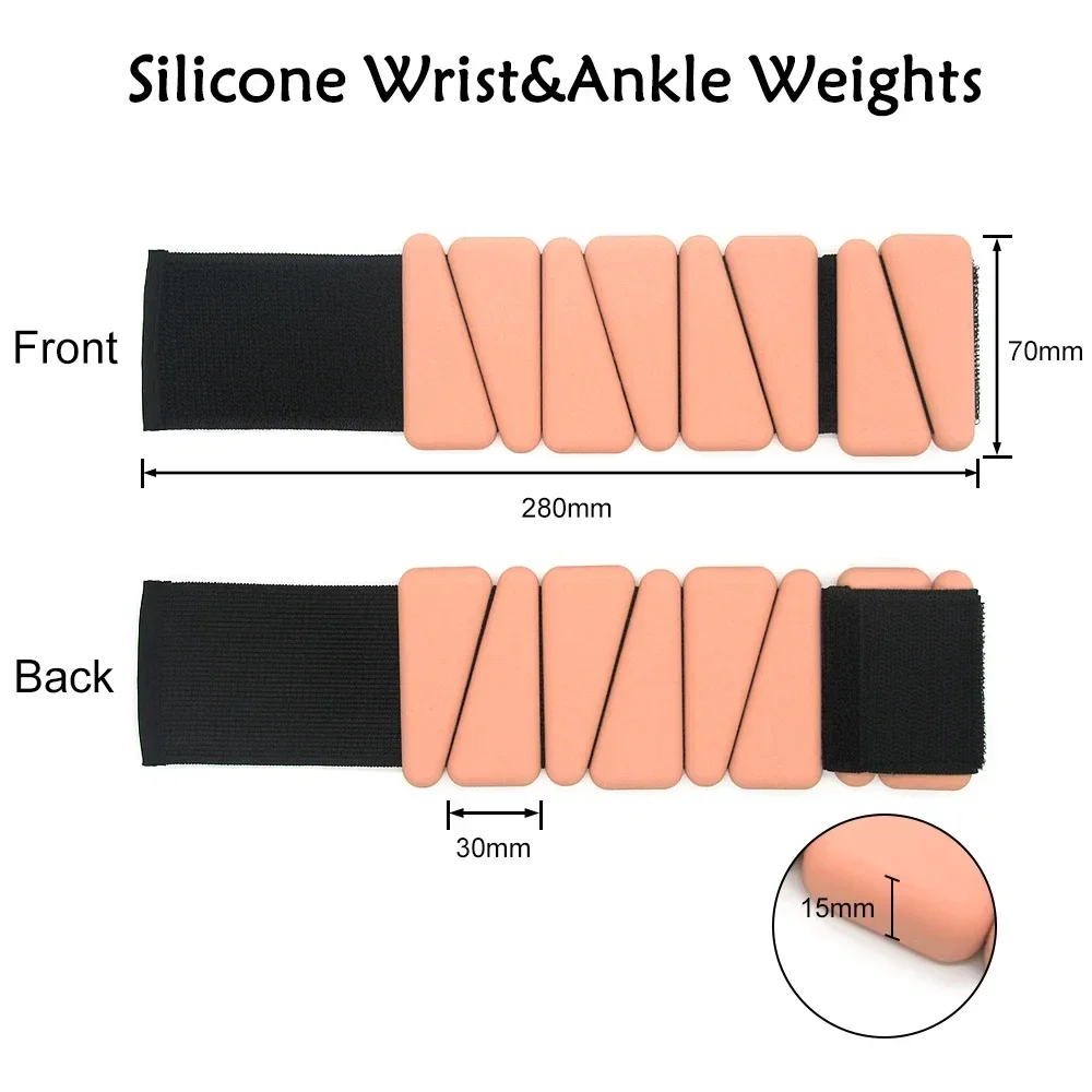 Yoga Fitness Exercise Wrist Weights wrist sweat wristbands wrist straps wrist support band wrist support wrist brace wrist guard wrist sweatband Bracelet Triangle Silicone Adjustable Ankle Strap Protector Jogging Sports 1/2lbs