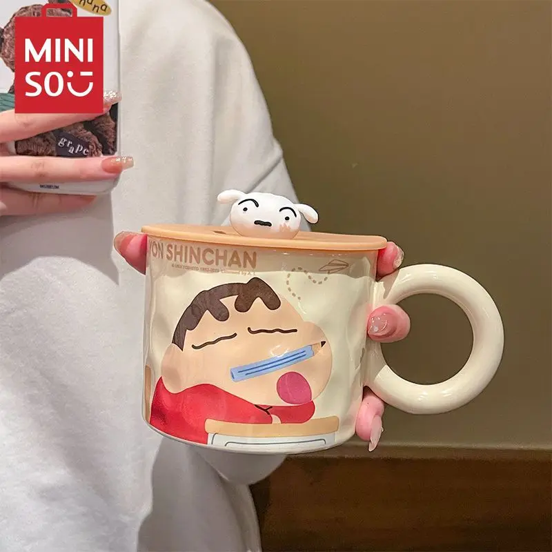 

MINISO Cartoon Crayon Shin-chan Mug Mug Ceramic Office Desktop Decoration Drinking Mug Birthday Gift