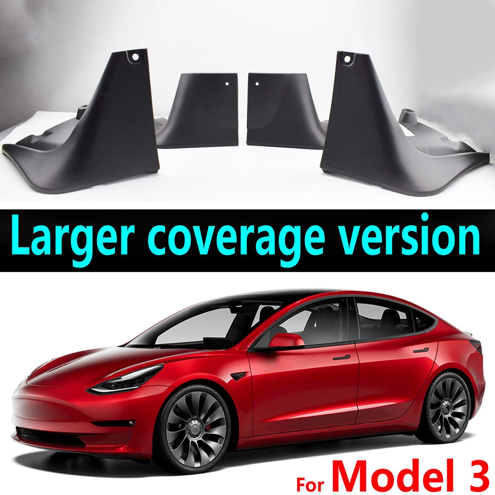 

Wider Version Car Mud Flaps For Tesla Model 3 M3 2017 - 2022 Splash Guard Mudguards Front Rear Fender Cover 2018 2019 2020 2021