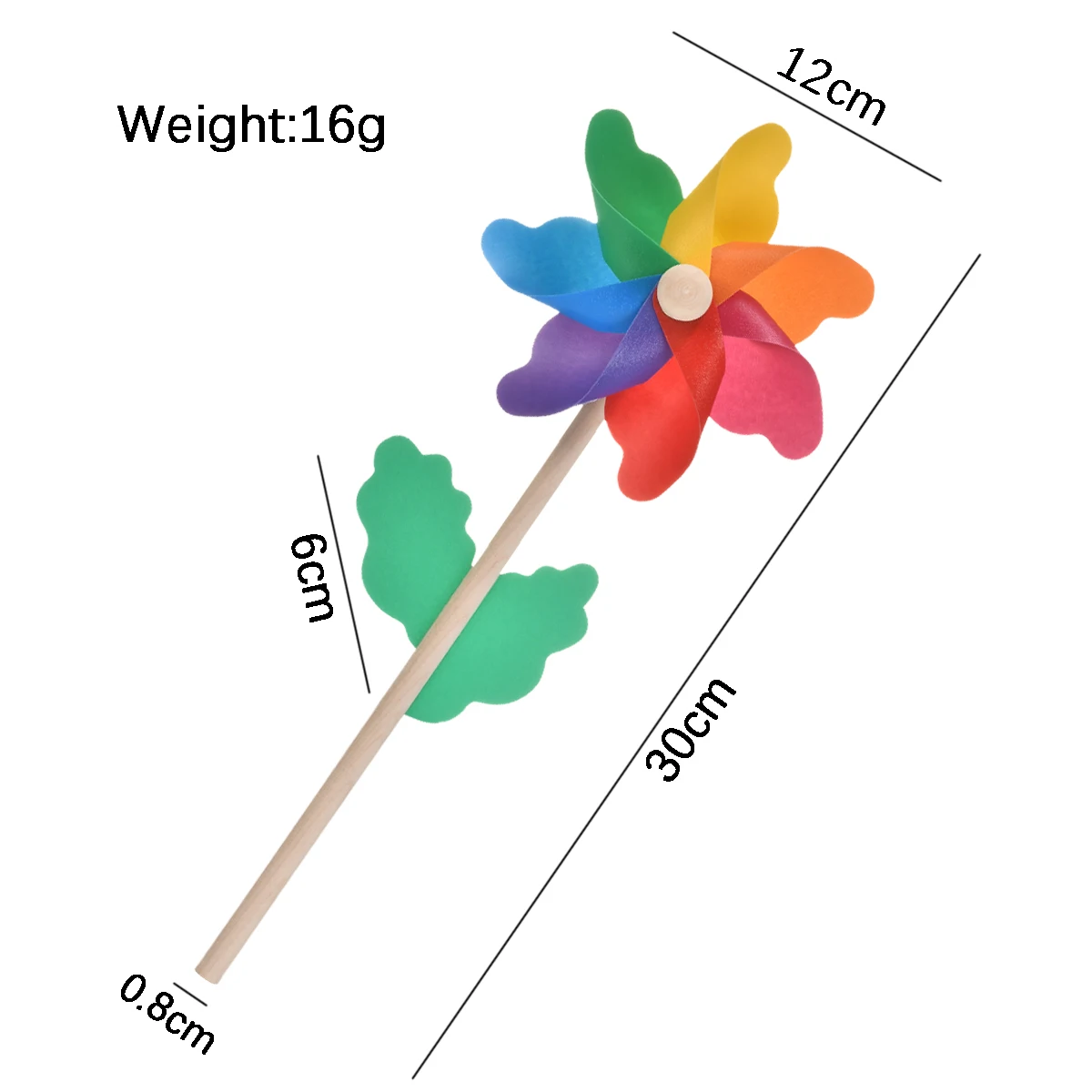 Windmill Garden Stake Wooden Handle 4pcs for Party Nursery Outdoor Decoration windmill toys garden art decor garden windmill