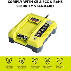 Charger for Ryobi OP401 40V Lithium-Ion Battery OP4015 OP4026 OP4026A OP4030 OP4040 OP4050 OP4050A OP4060 OP40261