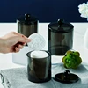 Bathroom Jar Black Plastic Makeup Organizer Cotton Pad Storage Box Cotton Swabs Rod Cosmetics Jewelry Organizer Empty Container 2