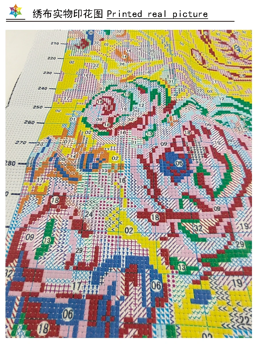 Cross Stitch Kit Cross Stitch Tools Rose Cross Stitch DIY Embroidery Set 9CT 11CT Fashion Craft Painting Printed Handmade Material Pack Needlework Kit Cotton Thread