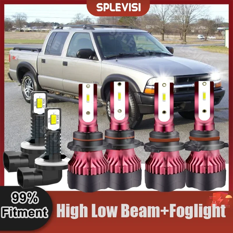 

Plug And Play 6000K LED Headlight Fog LED Bulbs Conversion Kit For Chevrolet S10 2000 2001 2002 2003 2004 HID White Car Light