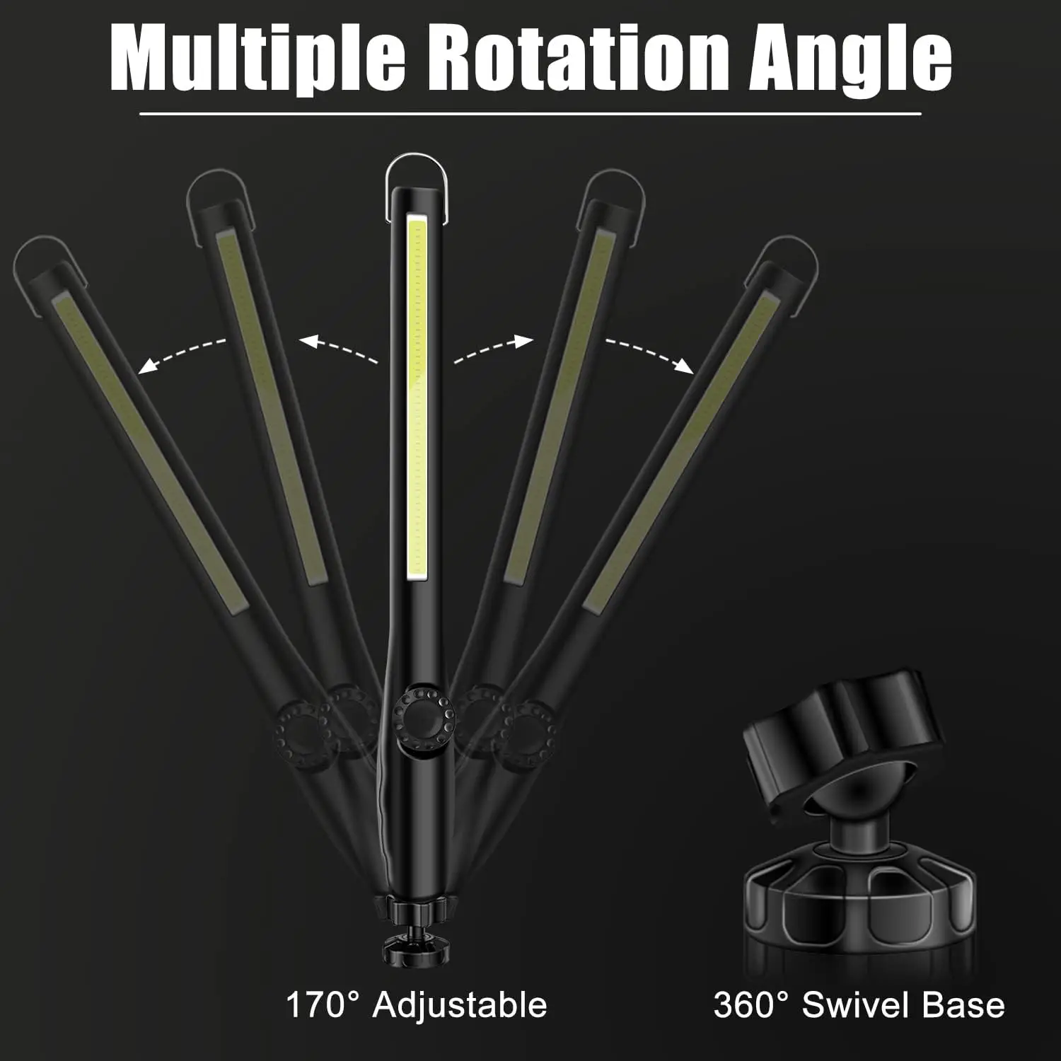 COB Portable LED Work Lights Cordless Magnetic LED Work Lamp Inspection Lights 1-6PCS for Car Repair Home Garage Emergency