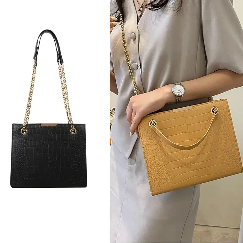 Luxury Women's Designer Crossbody Chain Bag - Solid Color Shoulder Handbag