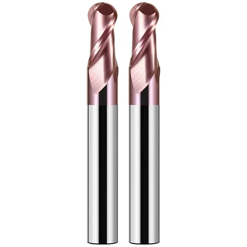 Ball nose end mill 2 flutes R0.5-R6.0 cnc end milling cutter bit for metal face and slot machining hrc60 coated mills 1pc router bit,slot milling cutter