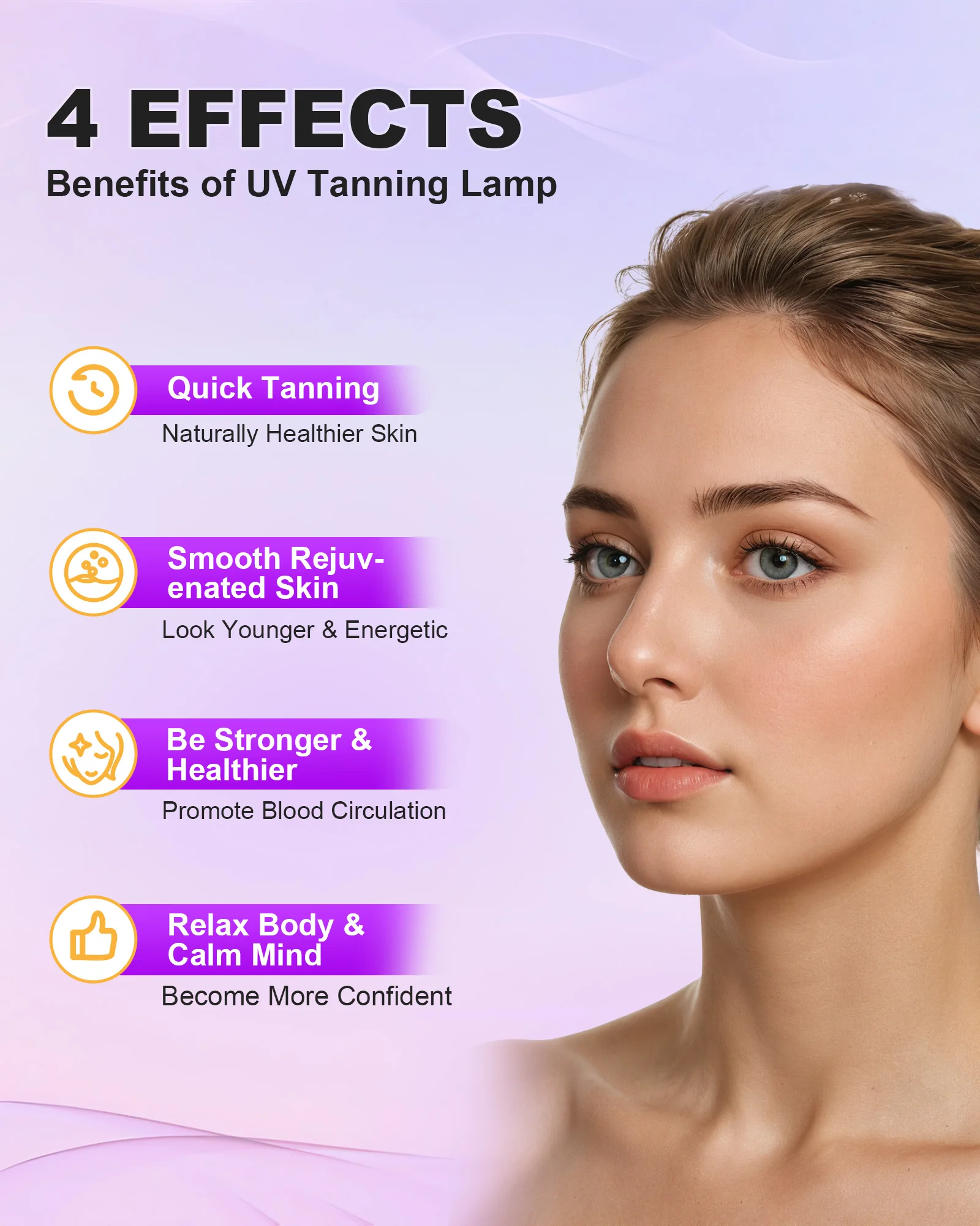 50W Tanning Lamp Home Round Tanning Lamp 250PCS Blue light 460nm Foldable Adjustable Stand and Hanging Hooks