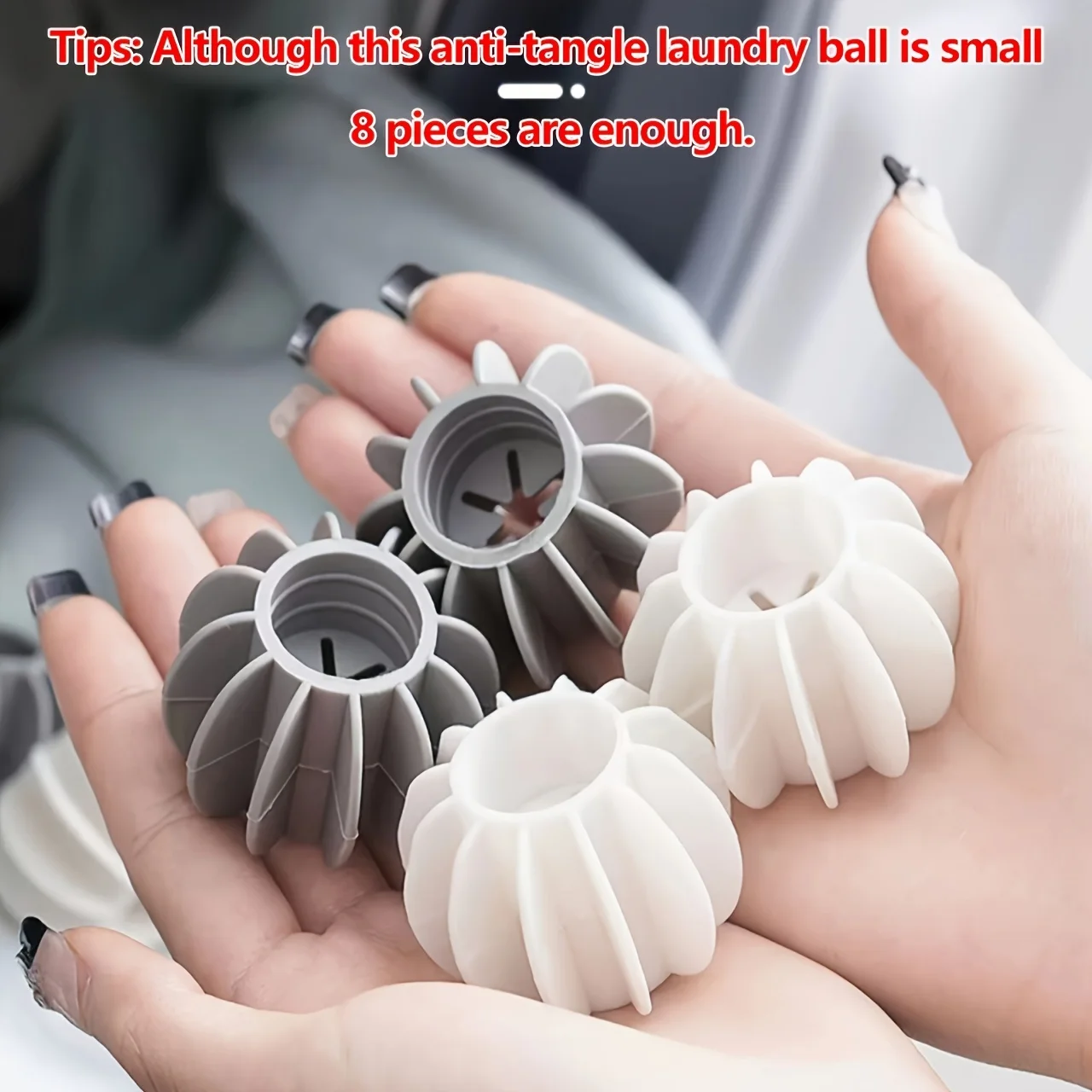 10 PCS Reusable Silicone Laundry Balls Grey White Non Electric Washer Dryer Eco Friendly Anti Static Deep Clean Cloth Organizer