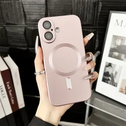 Luxury Metallic Matte Magnetic Shockproof Armor Case - Premium Protection Cover for iPhone 14 (PK)