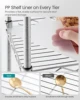 SONGMICS 5-Tier Bathroom Shelf, Storage Rack for Small Space, with 5 PP Shelf Liners, Removable Hook, Extendable Design 4