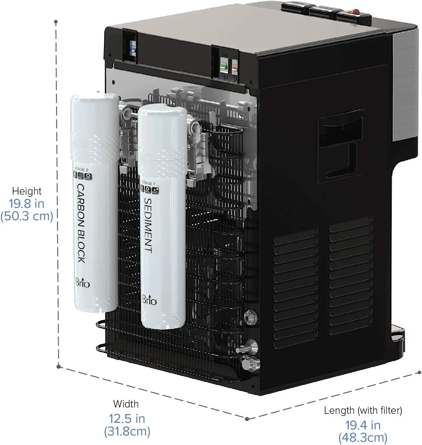 Self Cleaning  Water Cooler Dispenser with Filtration - Hot Cold and Room Temperature Water. Free 3