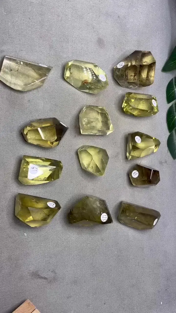 Натуральный желтый драгоценный камень цитрин кристалл радуга прозрачная