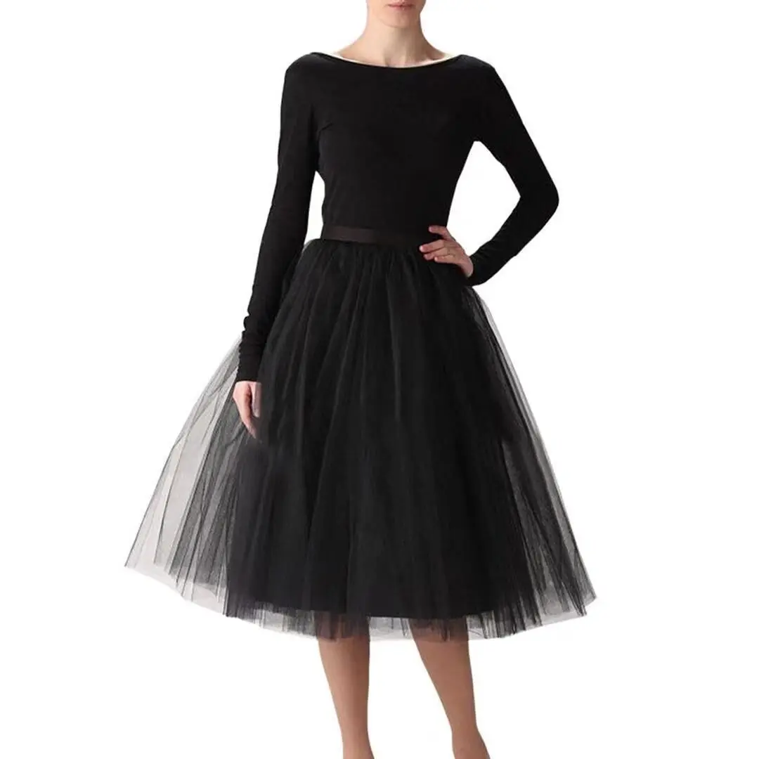 

Women Vintage Tulle Tutu Skirts Fancy Ballet Dancewear Party Costume Ball Prom Evening Dress Ladies Summer Mesh Pleated Skirts