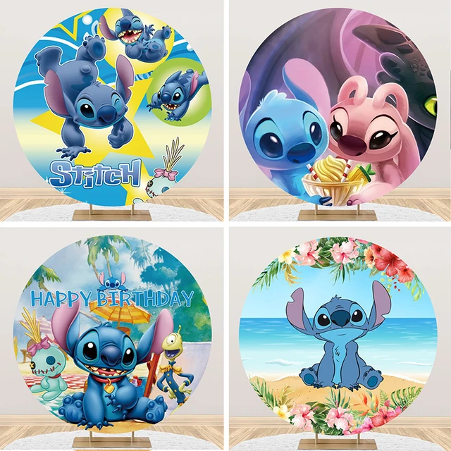 Disney Round Lilo & Stitch Children's Birthday Decoration Photographic  Background Custom Wall Wedding Party Decorations Supplies