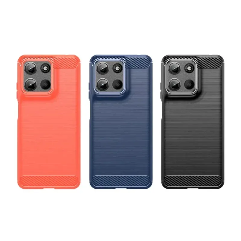 Luxury Carbon Fiber Silicone Shockproof Back Cover