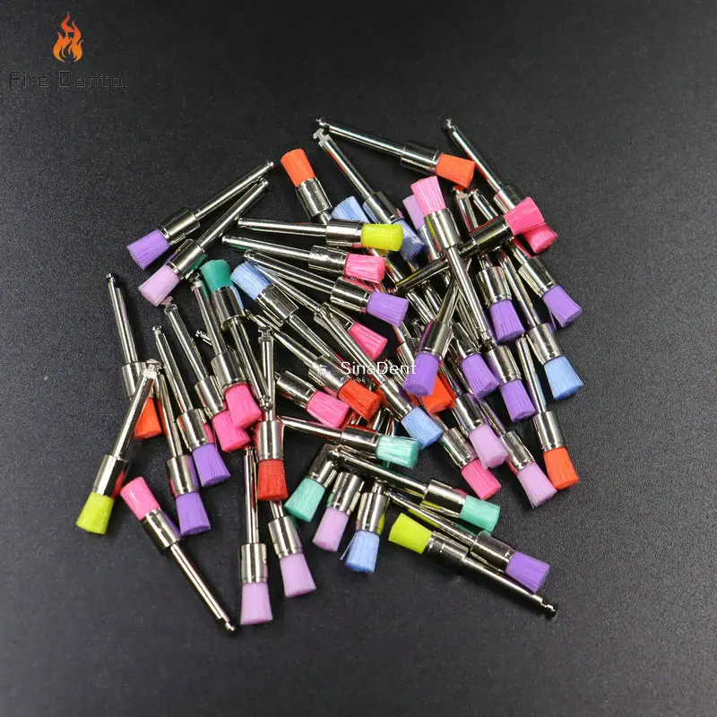 100pcs/bag Dental Polishing Brushes Dental Prophy Brush RA Shank Latch