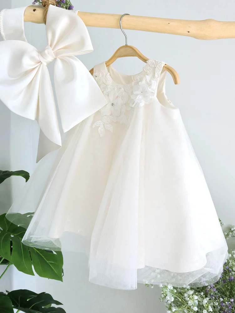 Flower Girl Dress Short Sleeve Party Clothing Kids Birthday Gowns Wedding Dresses Princess Banquet Clothing flower girl dresses girls dresses
