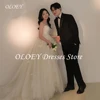 OLOEY Simple Sweetheart Korea A Line Wedding Dresses Photo Shoot Bow Ribbons Evening Dresses Customized Floor Length Bridal Gow 1
