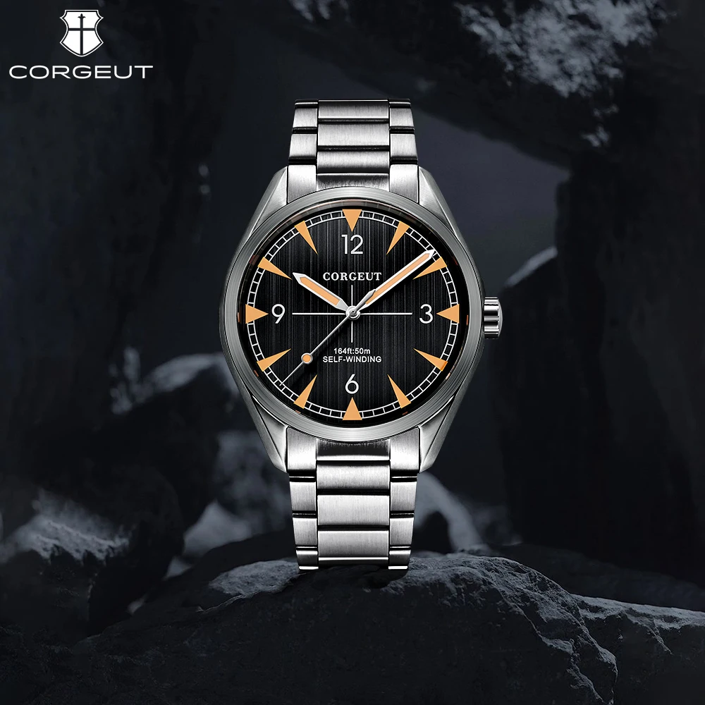 

CORGEUT NH35 41mm ADVENTURE High Luxury Men's Watch Automatic Mechanical Flat Sapphire Glass Night Glow Watch for Man Waterproof
