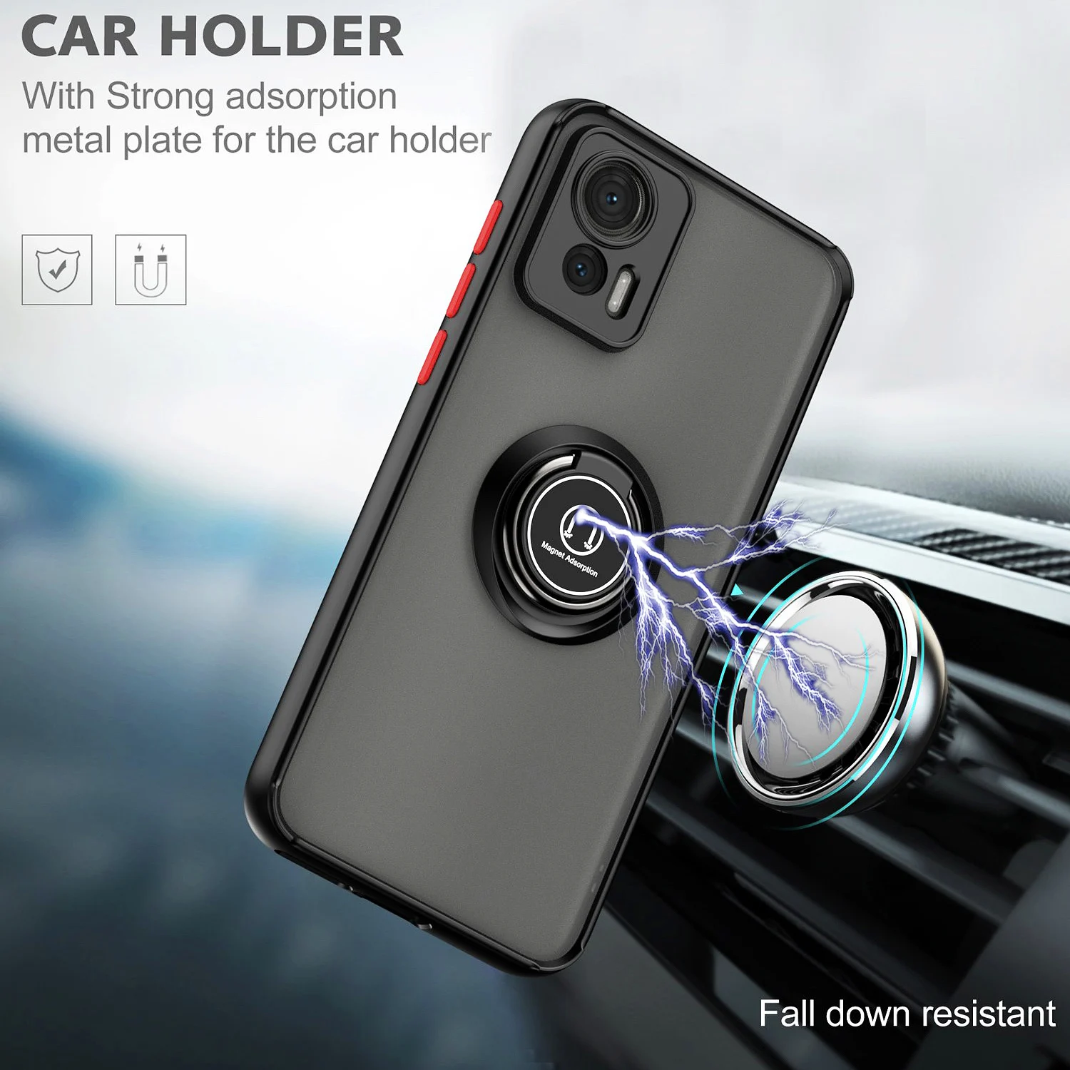 Motorola Edge Series Shockproof Case with Fall Prevention and Ring Stand Holder