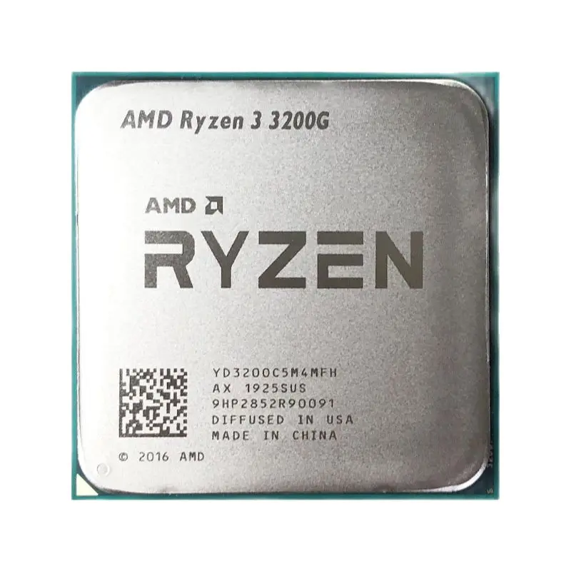 New AMD Ryzen 3 3200G R3 3200G 3.6 GHz Quad-Core Quad-Thread 65W CPU  Processor L3=4M YD3200C5M4MFH Socket AM4 With Cooler Fan