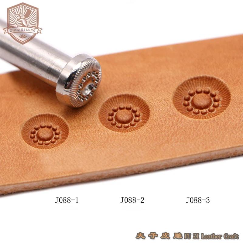 Leather Work Stamping Tool Flower Centers J088 Stamp Tool Carving Leather Craft Zhongjiang 304 Stainless streel Stamps