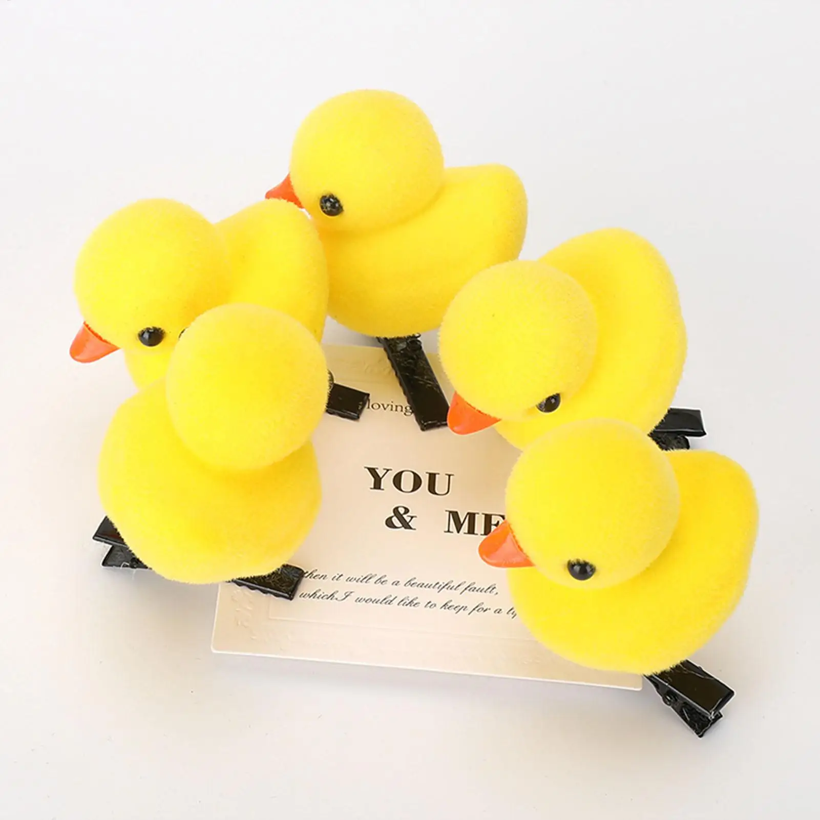 10Pcs/Lot Cartoon Funny And Cute Children 3D Little Yellow Duck Hairpin Fashion DIY Clip Accessories Party Gifts