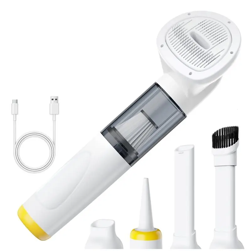 B64B-For Hair For Pet, Cordless Dog Vacuum Groomer Grooming Brush, Rechargeable Handheld Mini Vacuum Kit 1