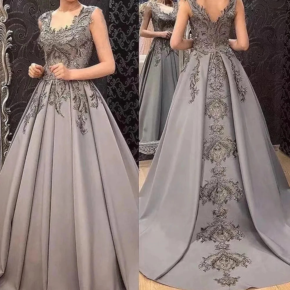 

Gorgeous Satin Evening Dresses For Women Simple Square Collar Sleeveless Elegant Backless Line Prom Party Gown Long Dresses 2023
