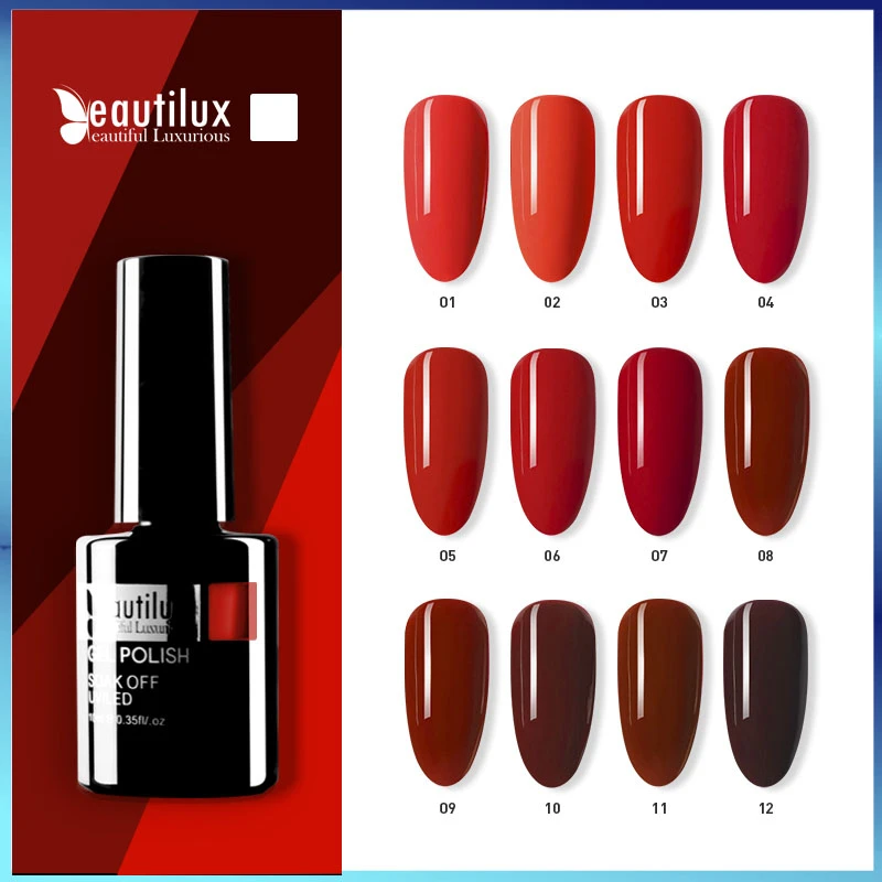 Beautilux Uv Ledジェルネイルポリッシュ ワインカラー チェリー バーガンディ レッド 10ml 1ボトル ネイルジェル Aliexpress