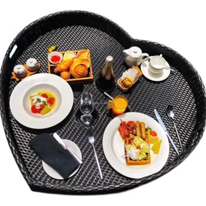 

Bali Rattan Tray Swimming Pool Floating Rattan Tray Breakfast Afternoon Tea Dinner Plate Hotel Rattan Basket