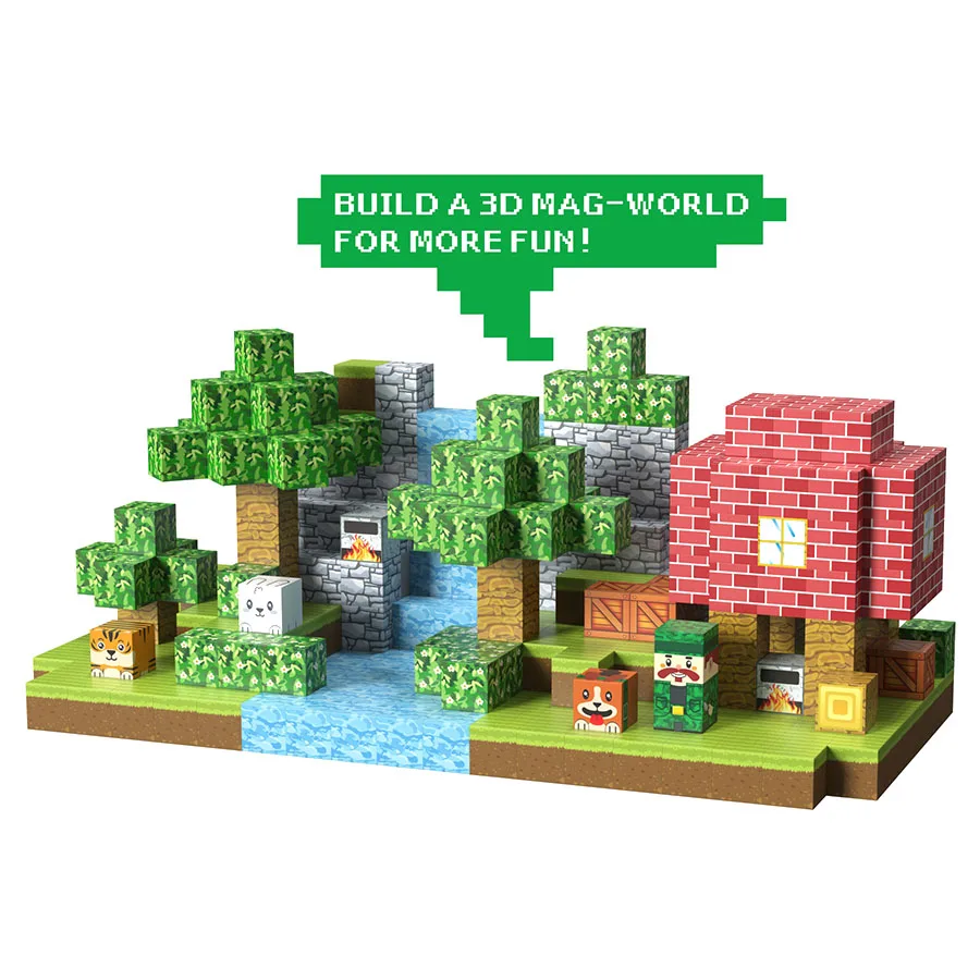 3D Magnetic Building Blocks Set Creative Cube Bricks DIY Architectural Model Kids STEM Toys Christmas Gifts For Boys And Girls