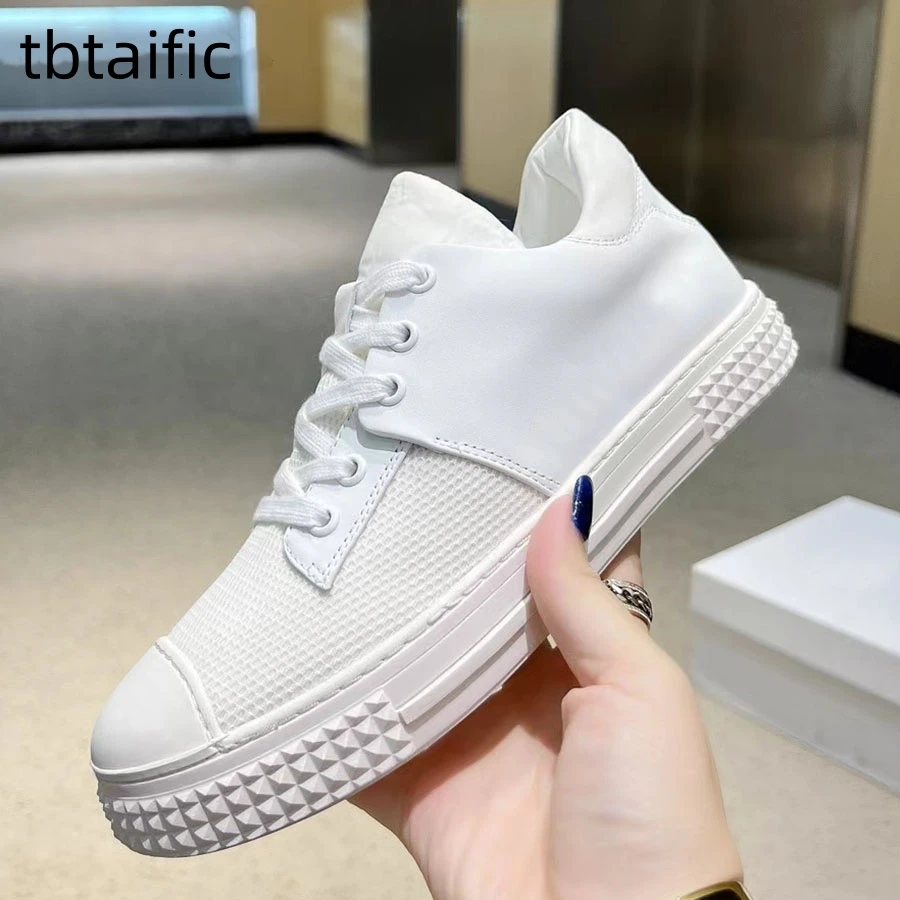 

Women Designer Canvas Splicing Flat Shoes Platform Sneakers Tennis Shoes For Women Lace Up Vulcanized Shoes Ladies Walking Shoes