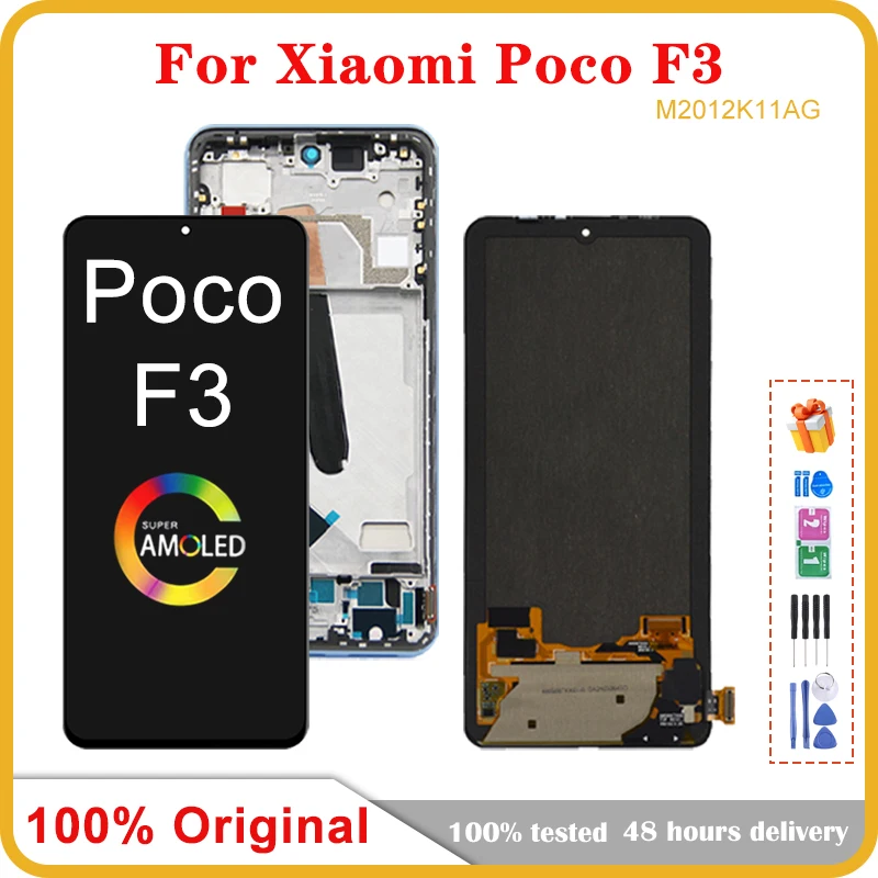 

6.67" Original AMOLED / TFT For Xiaomi Poco F3 M2012K11AG LCD Display Touch Screen Panel Digitizer For Poco F3 LCD Display