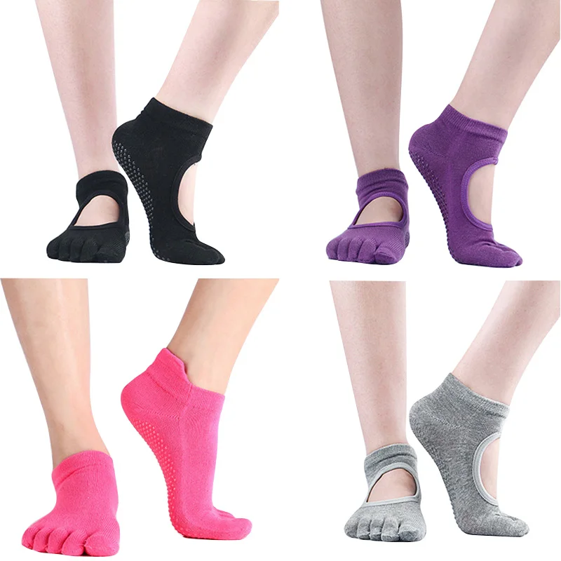 1 Pair Cotton Women Yoga Socks Ladies Anti Slip Silicone Gym