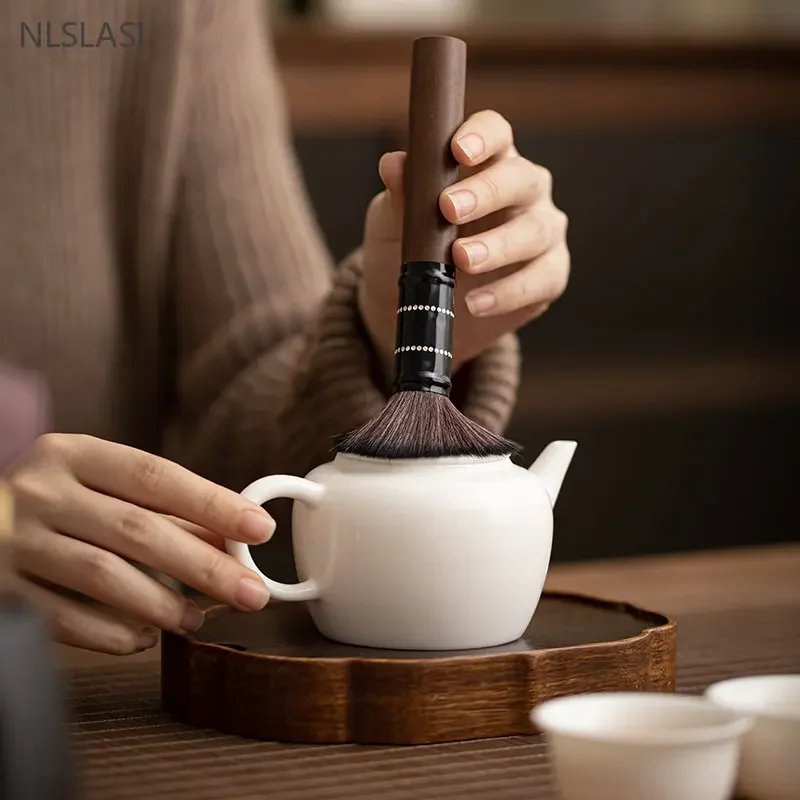 Black Ceramic Tea Ceremony Six Gentlemen Home Tea Making Tools Storage Container Spoon Tongs Chinese Accessories tea cutter,tea needle set