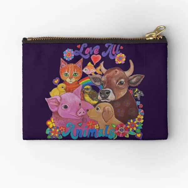 

Love All Animals Zipper Pouches Wallet Money Women Coin Panties Key Pure Small Socks Bag Underwear Cosmetic Pocket Packaging