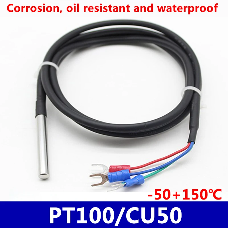 Pt100/CU50 waterproof temperature sensor three wire platinum thermistor ...