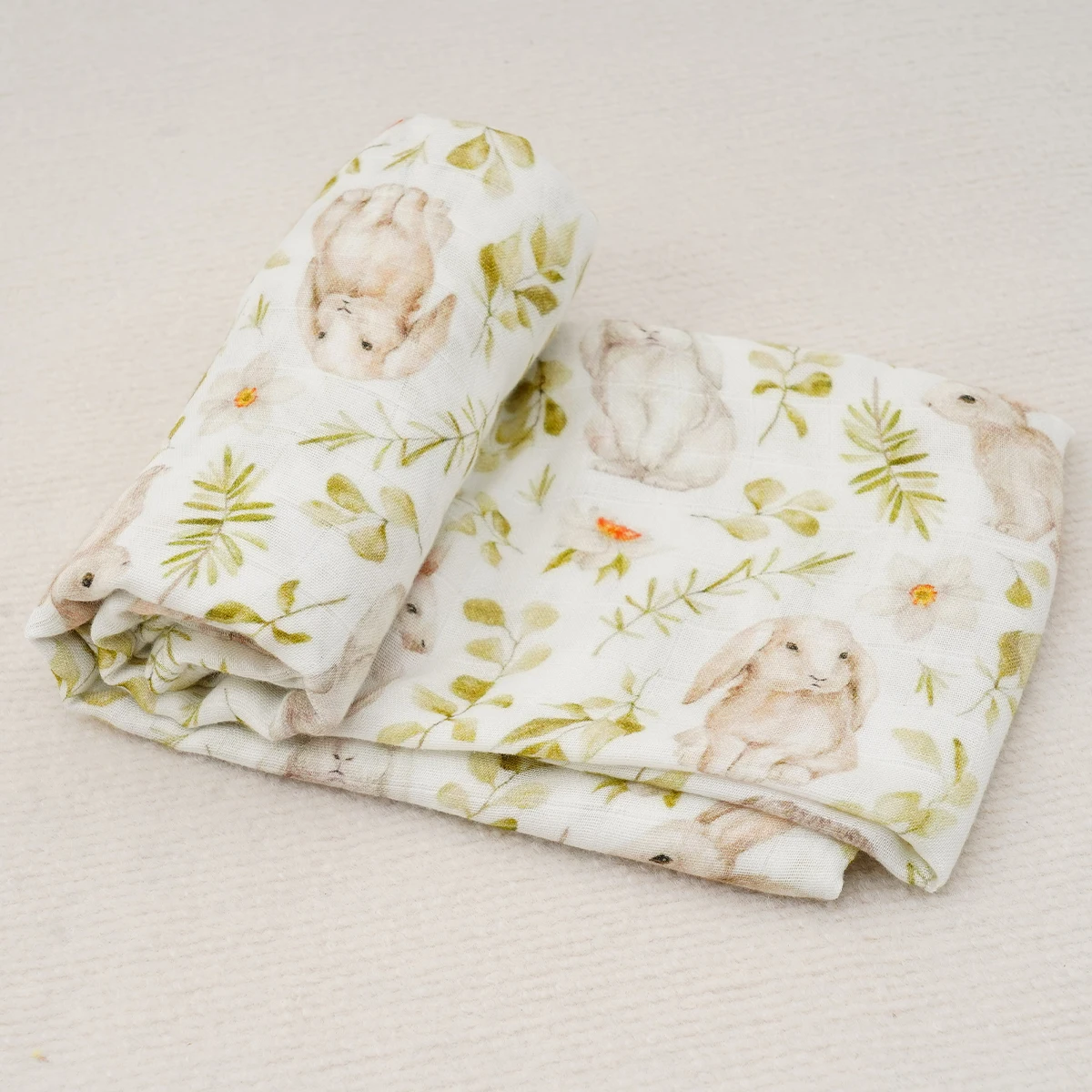 Elinfant Digital Print Bamboo Cotton Muslin Swaddle Blankets Newborn Baby Wrap Receiving Blanket 6