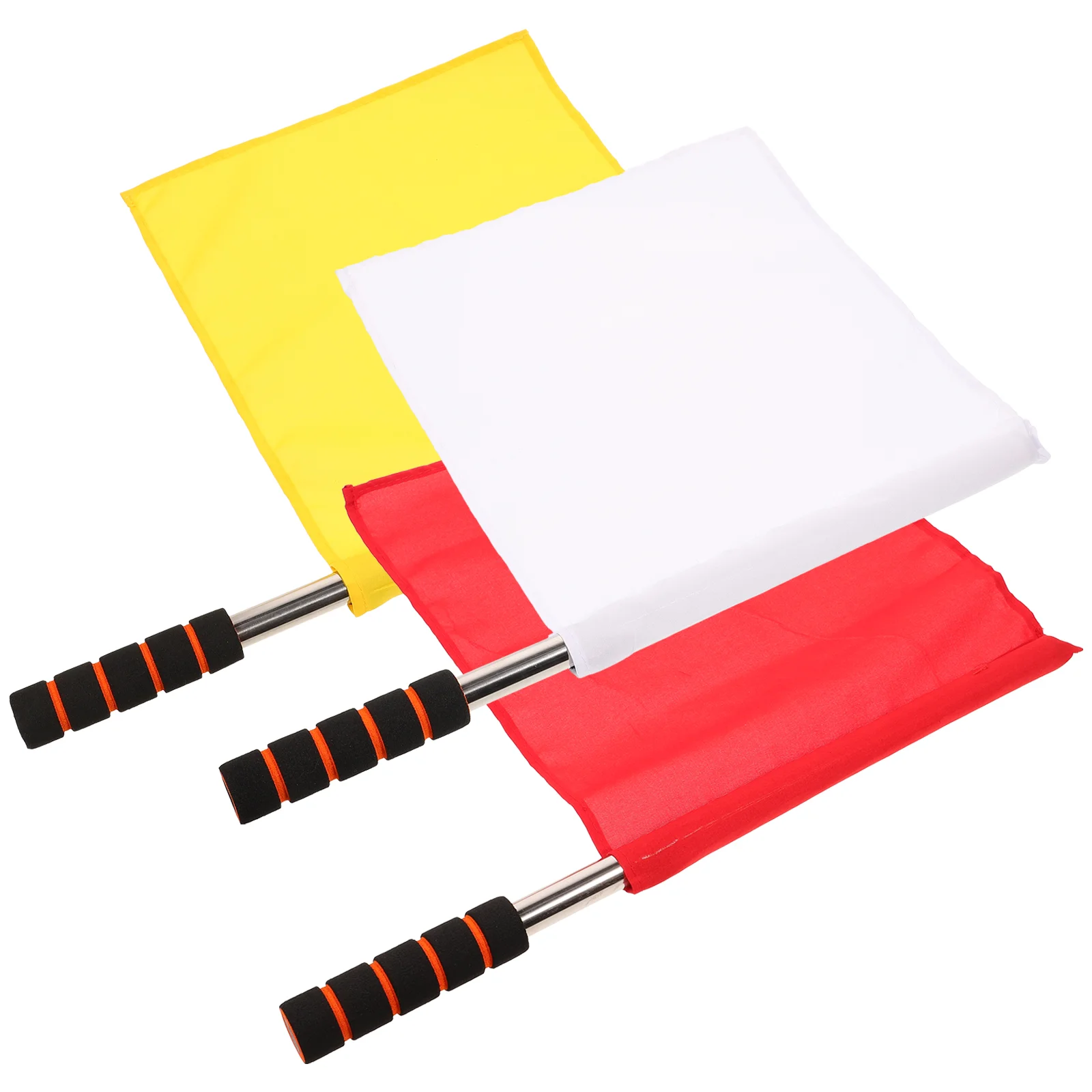 

Healeved Red Flags 3Pcs Referee Flags Stainless Steel Rod Sponge Handle Linesman Flags Flag Signal Flag Hand Flag