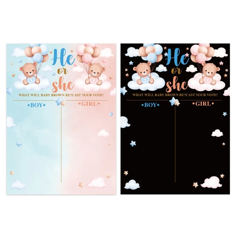 A0Kc Gender Reveal Decorazioni Per Feste Baby Gender Reveal Game Voting Poster Con Adesivi Per Orsi Ragazzo O Ragazza Per Amico