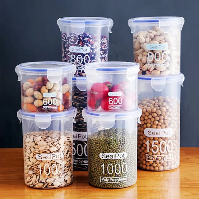 Cereal Grain Storage Tank Transparent Food Sealed Jar Kitchen