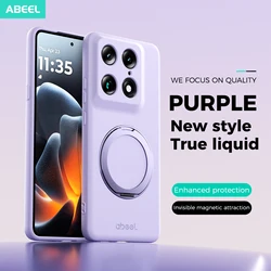 Magnetic Liquid Silicone Stand Case with Wireless Charging Capabilities - Motorola Signature (PURPLE)