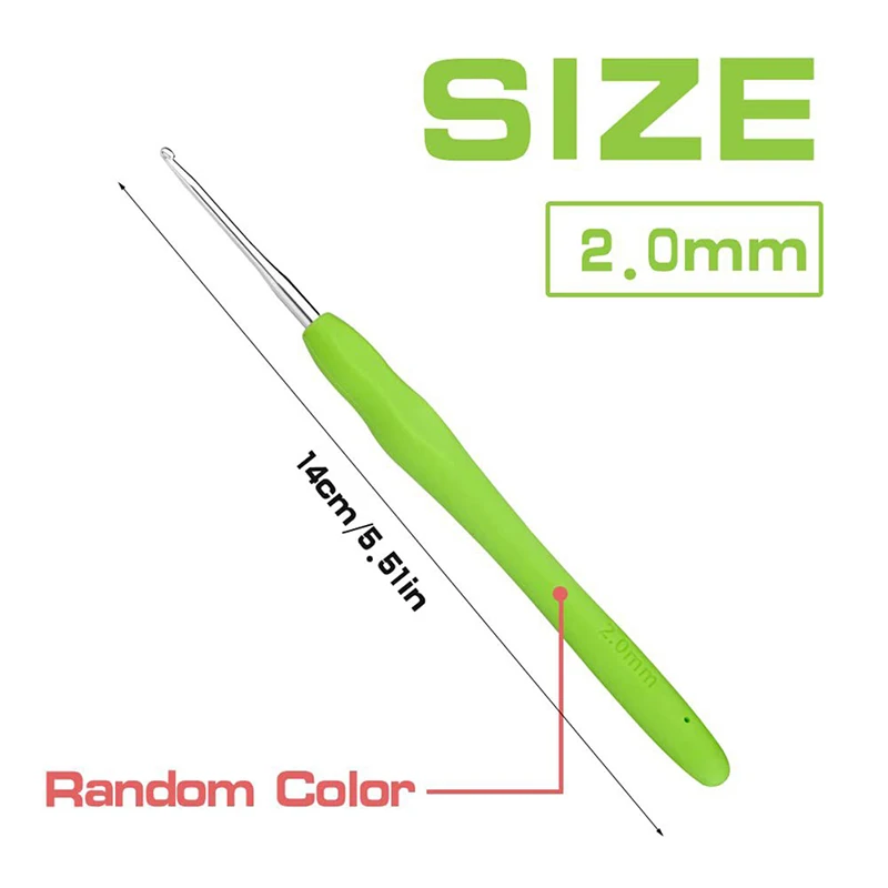 1Pcs TPR Crochet Hook 2.5-6mm Rubber Handle Crochet Hooks Needles Knit Weave Craft Yarn Sewing Tools Knitting Needles